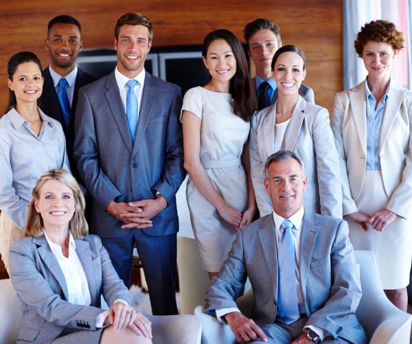 Keep calm and dream big. Portrait of a diverse group of businesspeople in the office